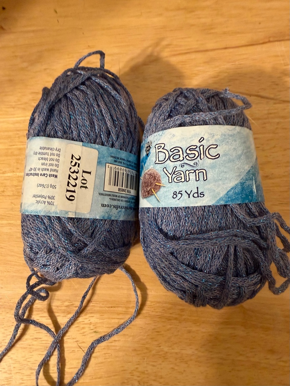 Basic Yarn Blue Metallic Blend - 85 Yds (2 Balls)